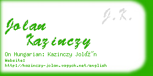 jolan kazinczy business card